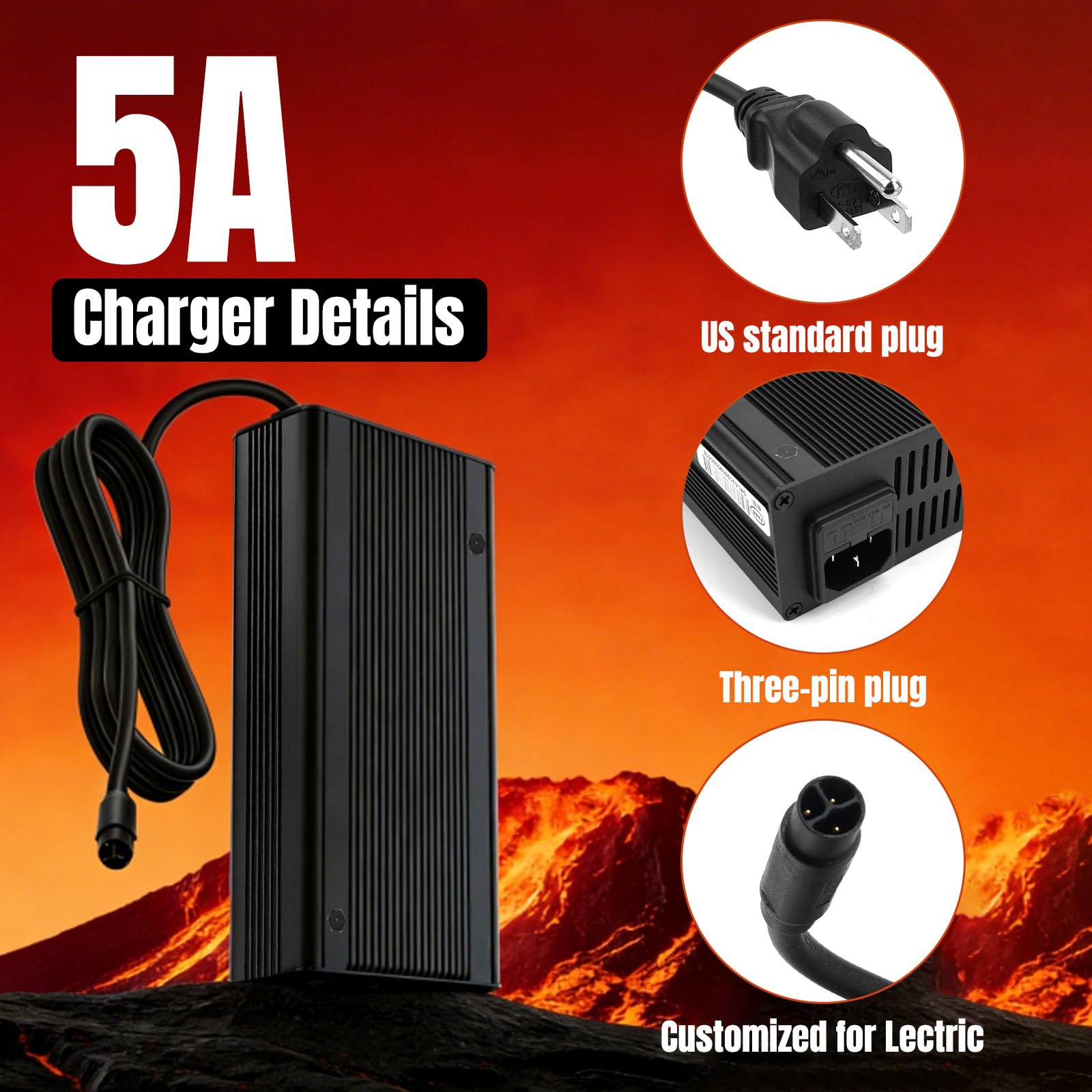 Amazon.com: JERBOR 54.6V 5A Battery Charger for Lectric XP4